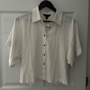 White linen short sleeve shirt - Brand new